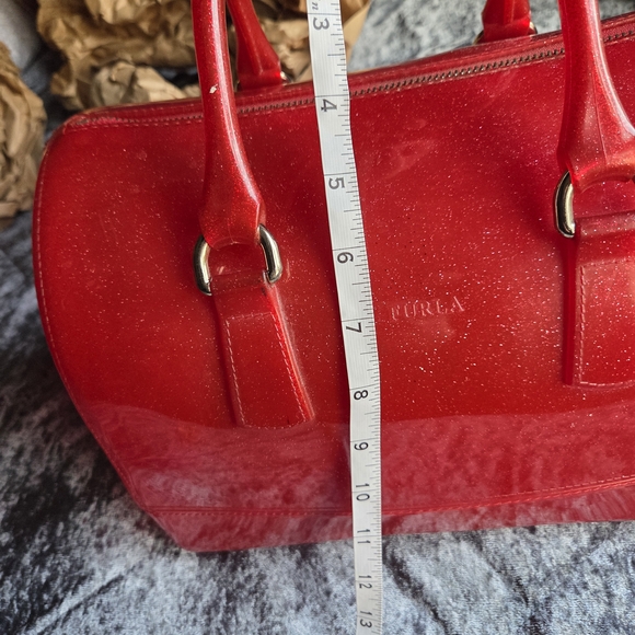 Authentic Vintage Furla Red Glitter Candy Satchel Bag - Sparkly!!! - Picture 2 of 16